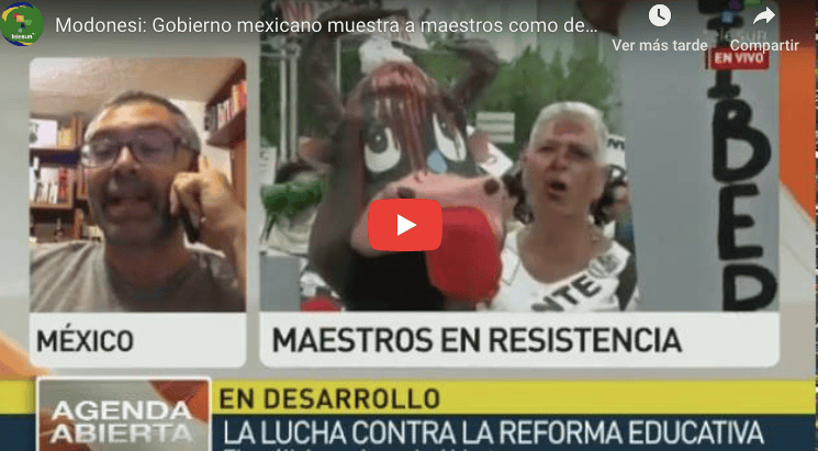 Otra entrevista en Telesur sobre conflicto&nbsp;magisterial