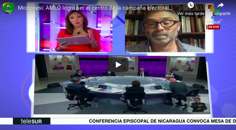 Entrevista en Telesur sobre las próximas elecciones en&nbsp;México