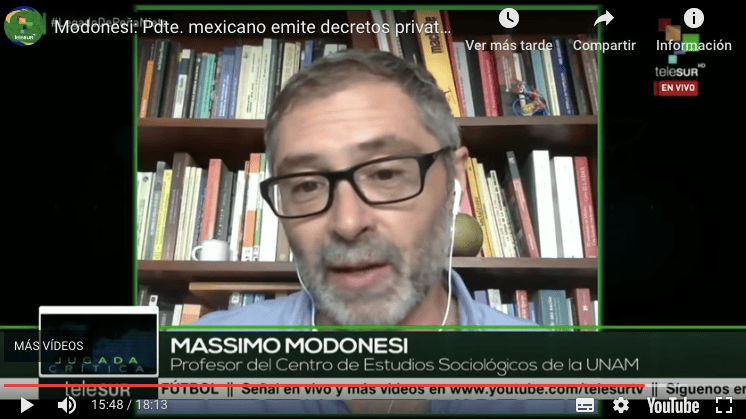 Entrevista en Telesur sobre el fin del&nbsp;Peñato