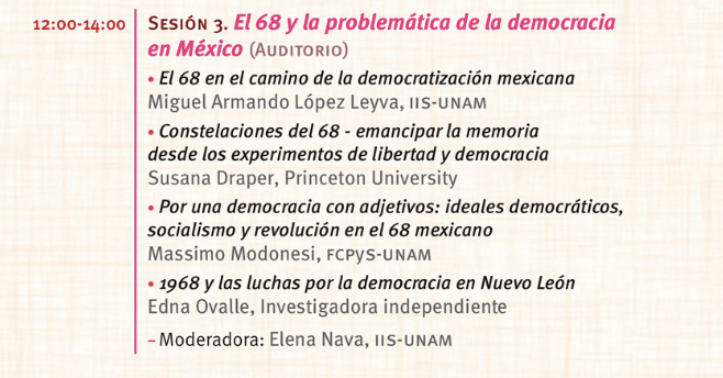 Coloquio sobre los años 68 en&nbsp;México