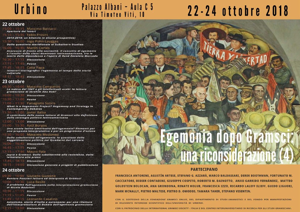 Coloquio sobre Egemonía en Urbino,&nbsp;Italia