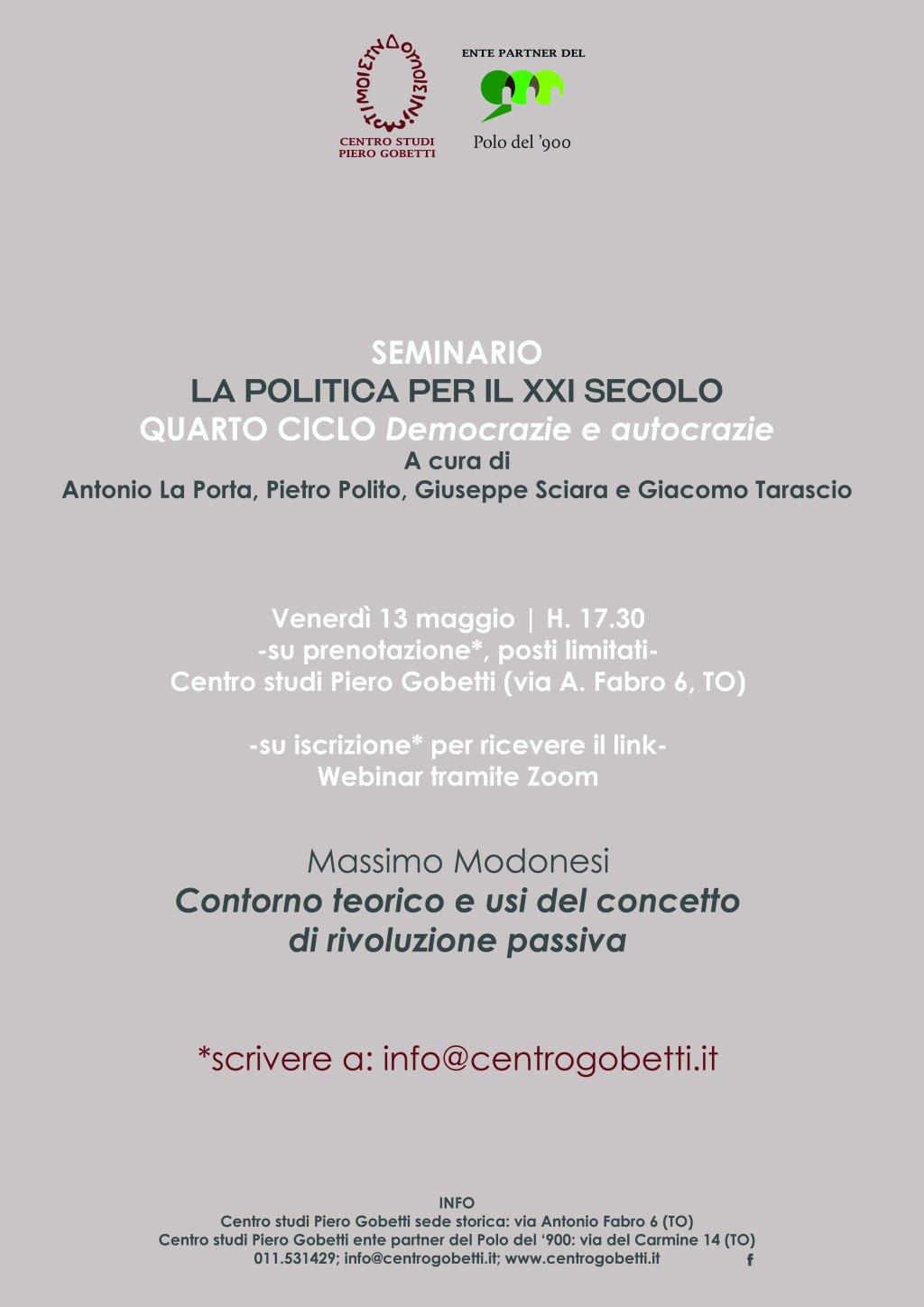 Conferencia sobre el concepto de Revolución&nbsp;pasiva