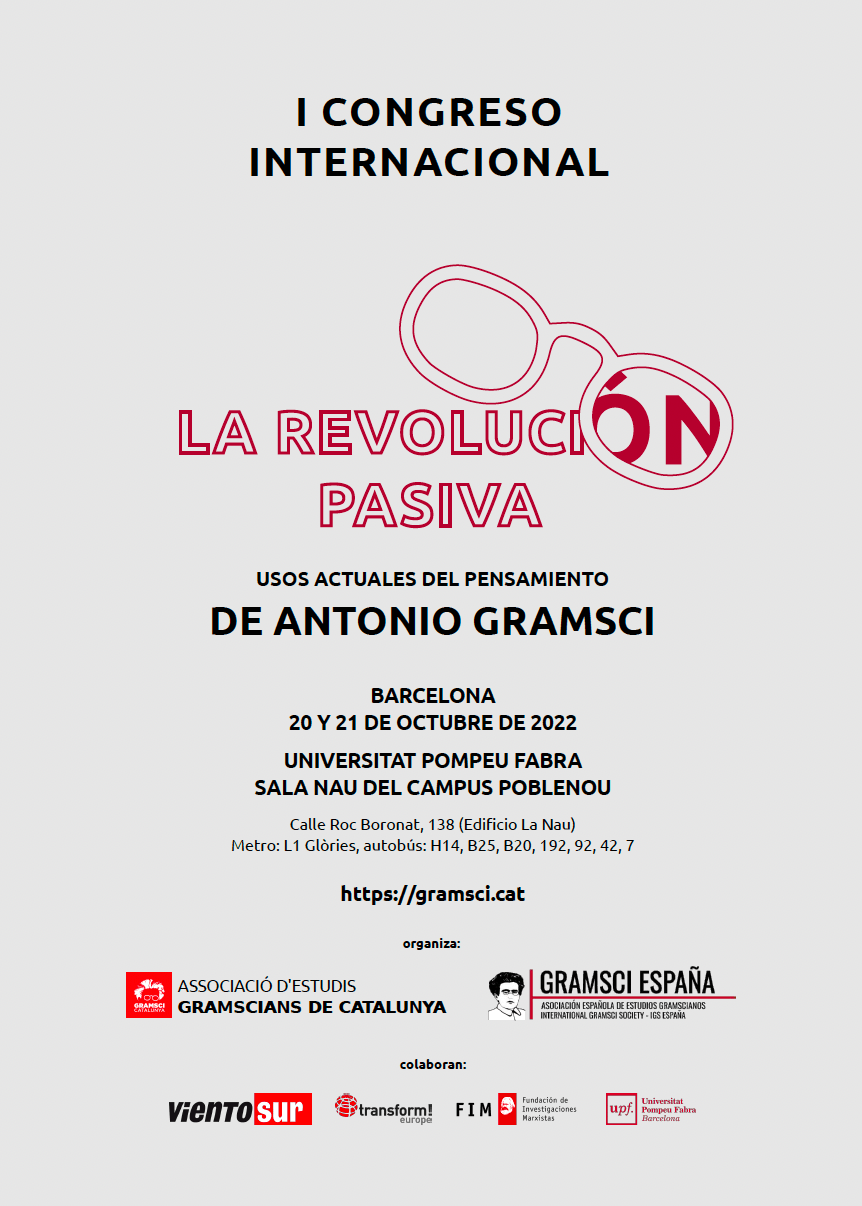 Congreso Internacional La revolución pasiva (Barcelona, 20-21 de&nbsp;octubre)