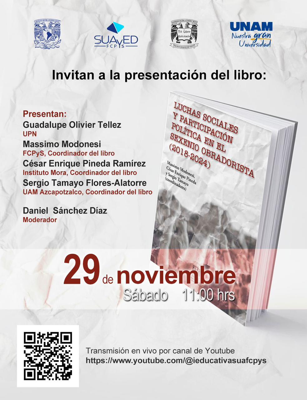 Presentación del libro sobre luchas sociales en el obradorismo&nbsp;(VIDEO)